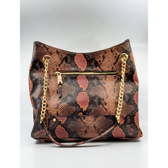 INC Handbags - Pre-owned Inc Red Snake Skin Trippii Chain Tote $99.50